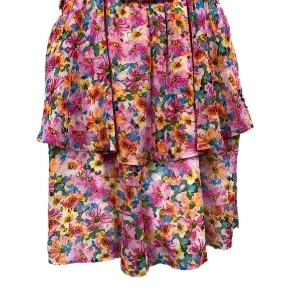 NWT | Row A Floral Print Ruffle Romper in Multi Size Large - Picture 3 of 8